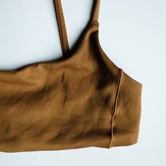 Left On Friday Pool Days Top Tan Lines Brown Scoop Front, A-C Cup - Size Small - Picture 4 of 11